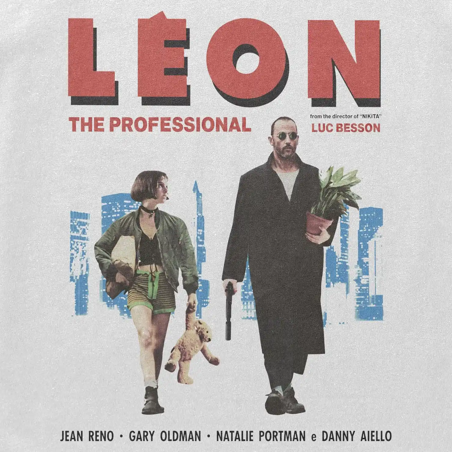 Leon The Professional Filmplakat Natalie Portman Vintage Grafik T-Shirt Baumwolle Herren Damen Streetwear Tee – Detail 4