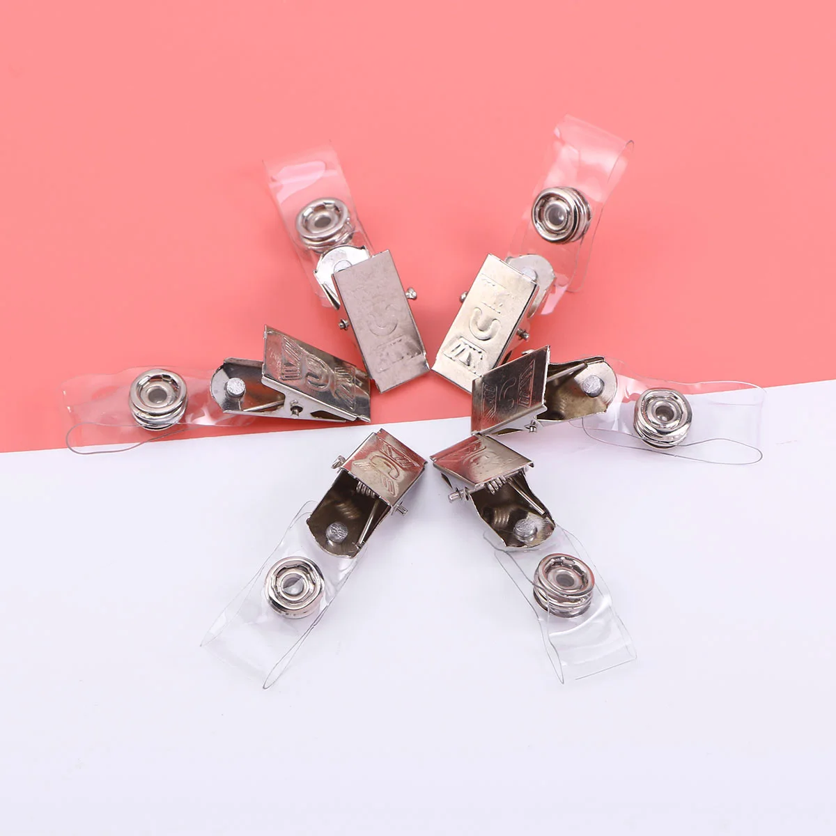 

100 Pcs Breast Card Clip Badge Reel with Belt Work Permit Retractable Reels ID Student
