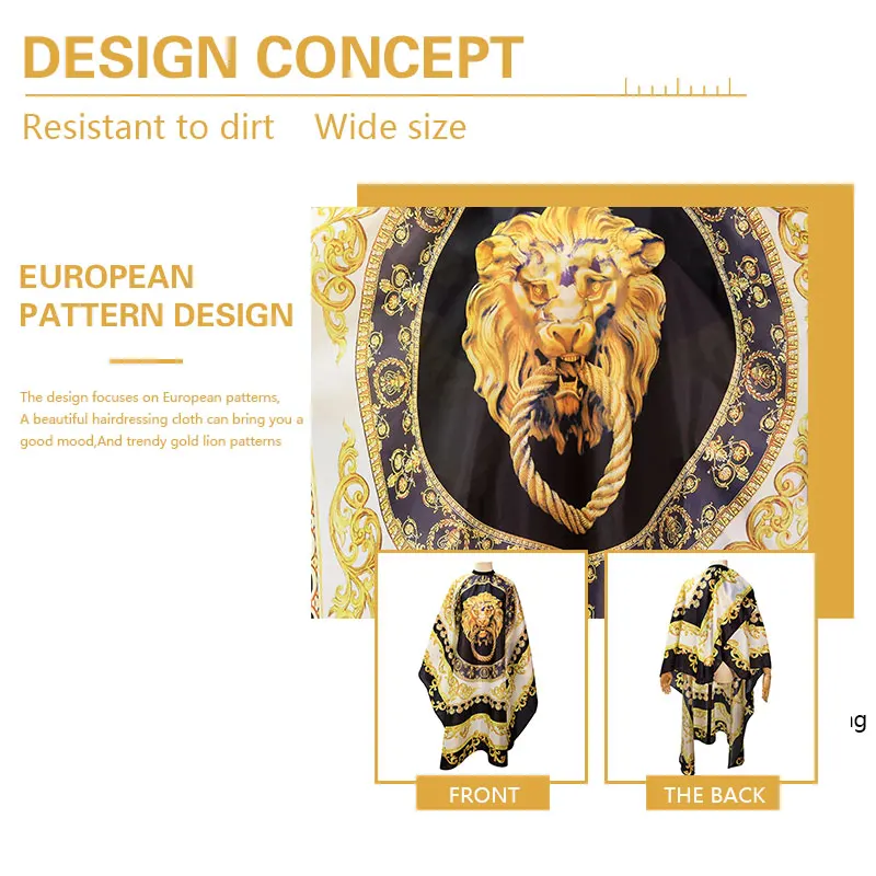 Professional Hairdressing Hairdresser Cloth Lion Pattern Gown Barber Waterproof Hairdresser Apron Haircut capes Accessories