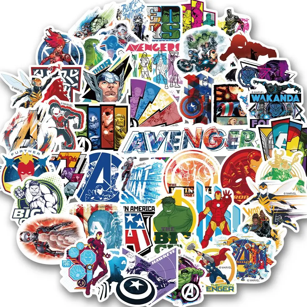 50PCS The Avengers Super Hero Cartoon Stickers Graffiti Decoration DIY Laptop Car Bike Skate Sticker for Kids