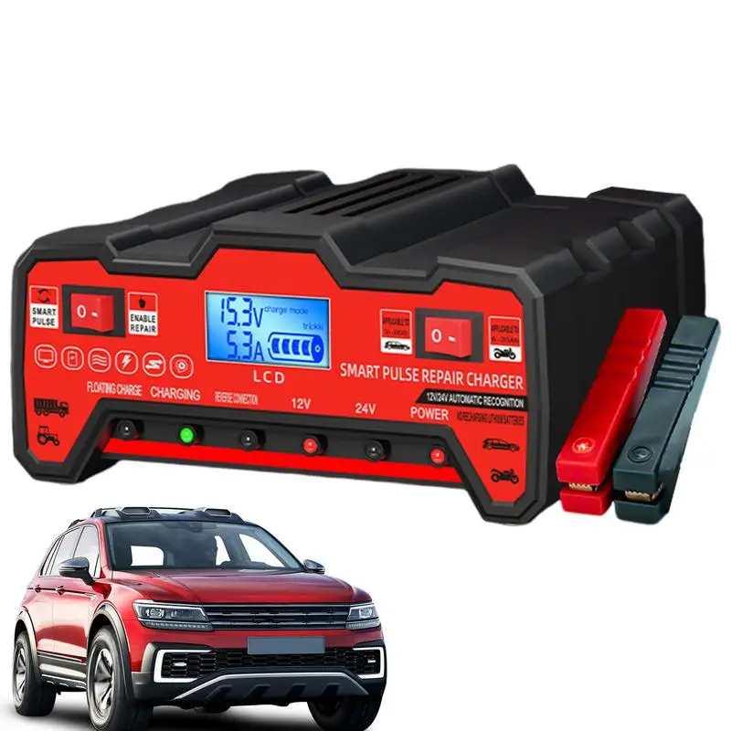 Battery Charger For Car LCD Display Auto Battery Charger Marine Battery Charger Heat-Resistant Boat Battery Charger Truck Batter