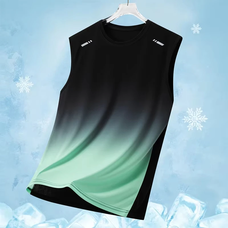 

Fashion 3D Gradient Print Men's T Shirt Outdoor Run Fitness Sports Short Sleeve Casual O-neck Breathable Tops Summer Loose Tees