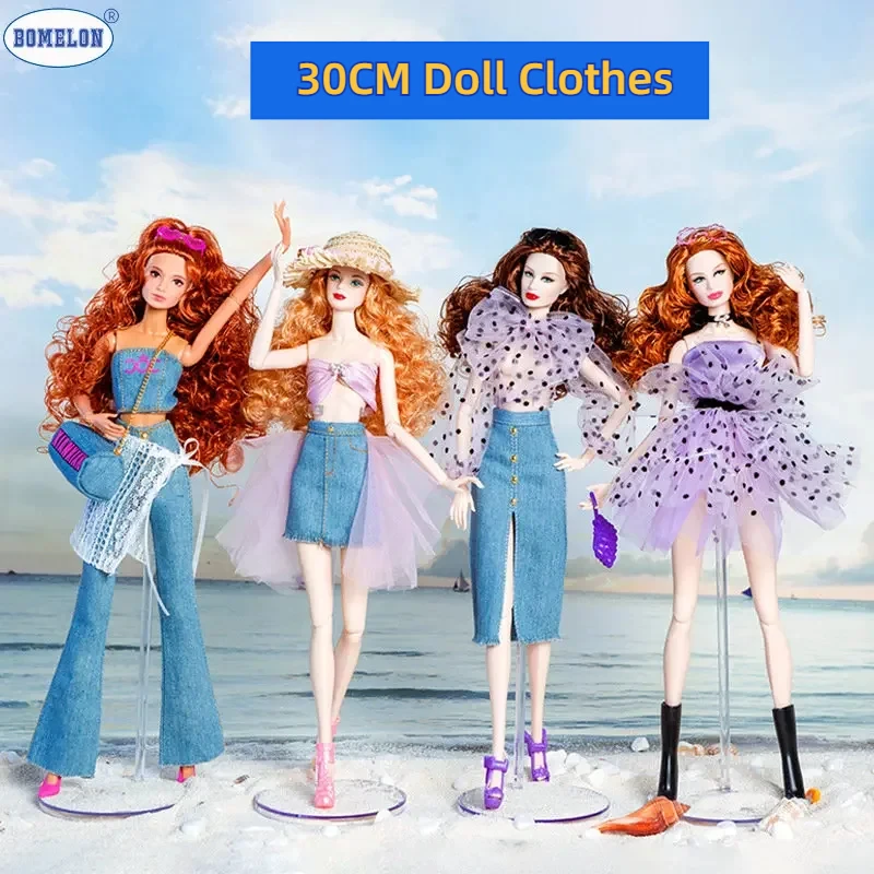 New 30cm Doll Clothes Summer Denim Skirt Girl Dresses for Barbie Dolls Blythe/PP/supermodel Dolls Accessories Toys