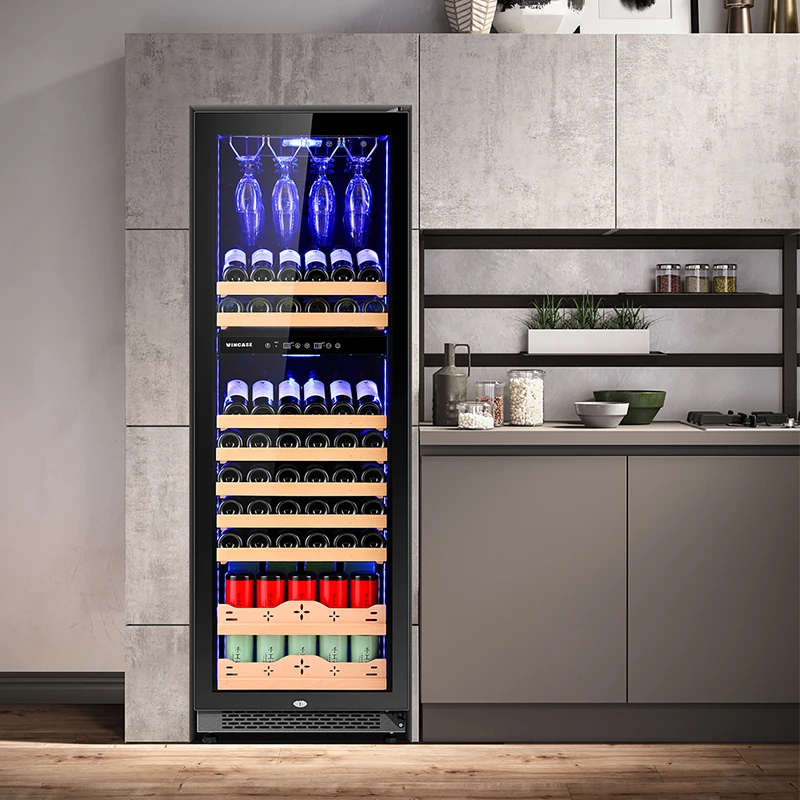 JIUFU高級半導体式電動冷蔵庫ワインクーラーステンレス鋼サーモスタット式ワインキャビネット