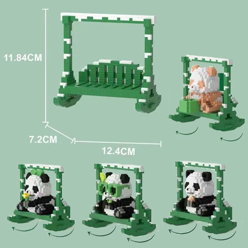 More Types Mini Kawaii Panda Micro Building Blocks Lovely Animal Bricks Desk Decoration Children Toys Gift