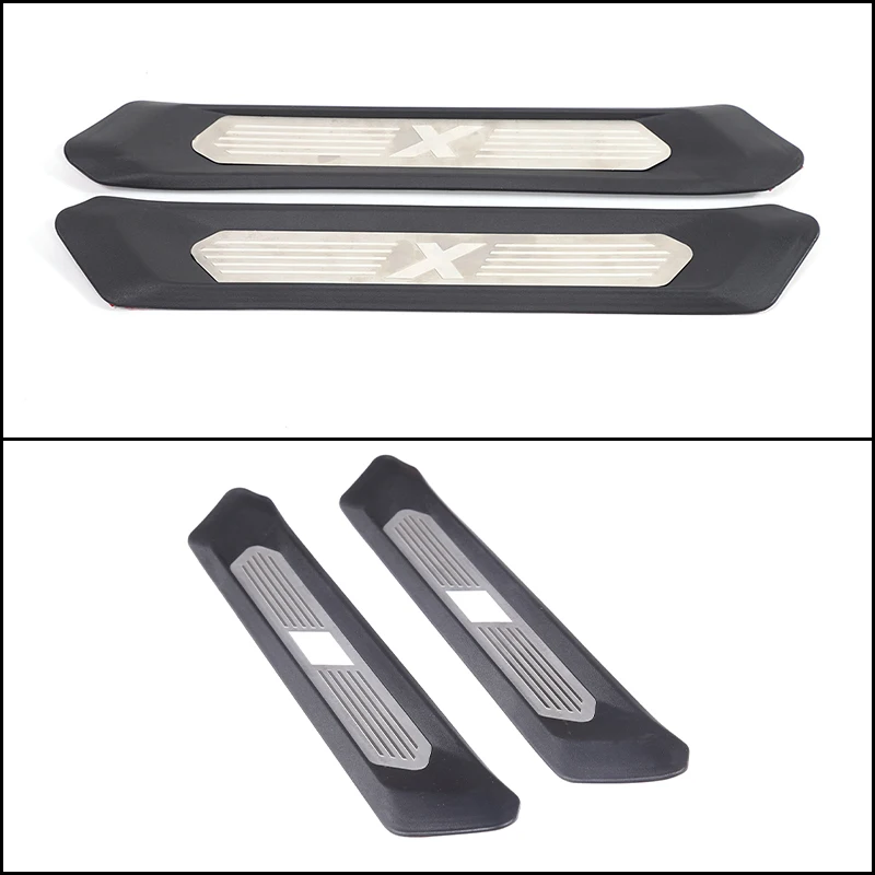 For BMW X3 2018-2024 ABS+Stainless Steel Rear Door Sill Scuff Plate Guard Brushed Metal 2Pcs/Set Left Right Threshold Trim