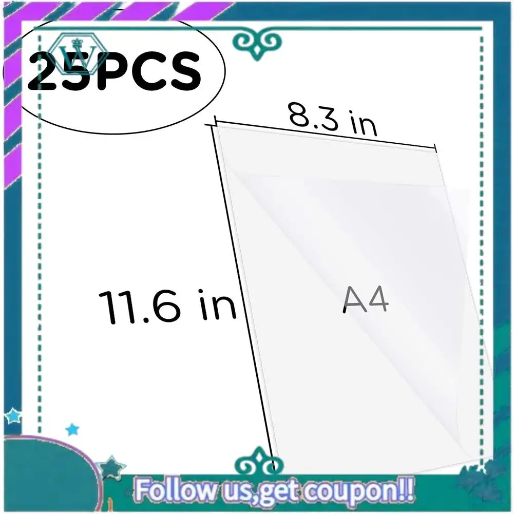A75Q-25 Sheets 8.3X11.6 Inch Inkjet Sticker Paper, Printable Transparency Film Quick Dry Paper Label For Inkjet Printers