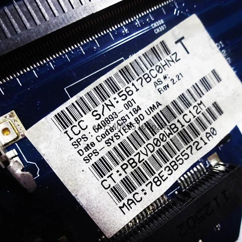 Digunakan untuk HP Pavilion G6 G6-1000 seri 640893-001 NoteBook NoteBook PC Laptop Motherboard gratis CPU