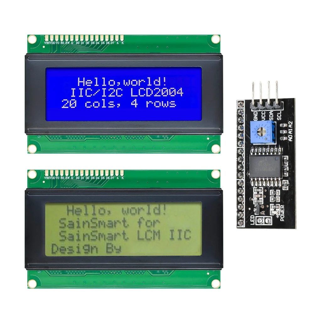 LCD2004 IIC/I2C جهاز مراقبة بشاشة إل سي دي 2004 20X4 5 فولت حرف أصفر أزرق شاشة الخلفية LCD2004 IIC I2C لاردوينو شاشة LCD