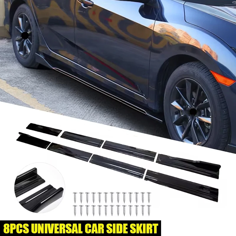 Universal 86.6 Inch Side Skirts Rocker Panels Extension For Audi A3 8V A4 B8 BMW X5 E70 E90 G20 F20 VW ID.3 Passat B8 Ford Focus
