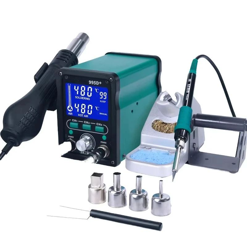 YIHUA-995D+ Hot Air Rework Station Digital Temperature Calibration SMD Desoldering PCB Repair BGA SOIC PLCC