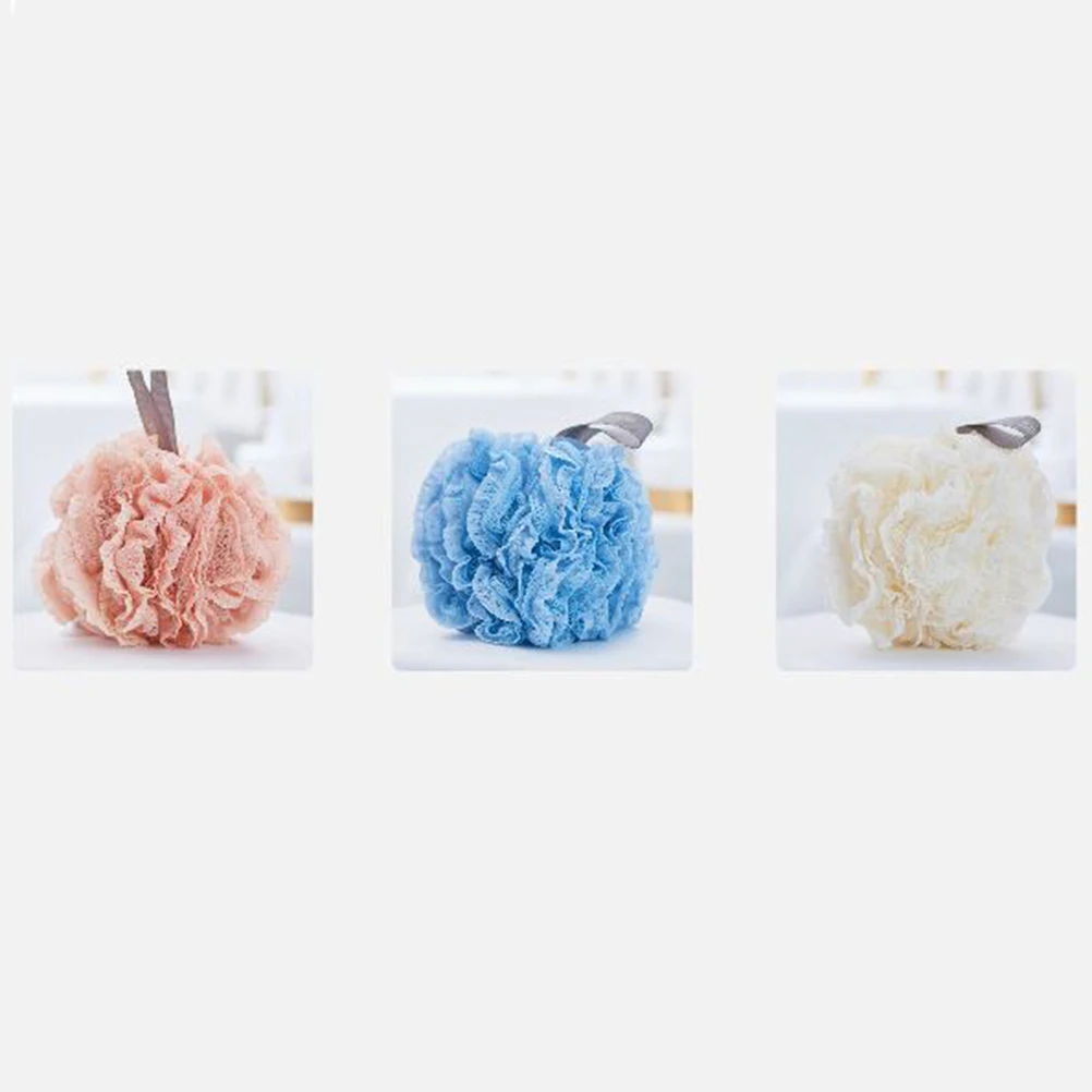 

Bath Ball Loofahs Balls Shower Puff Exfoliating Sponge Blue Exfoliate Hanging