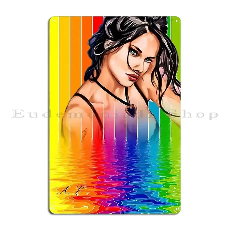 Adriana Lima Metal Plaque Poster Wall Mural Wall Plaque Garage Garage Designing Tin Sign Poster
