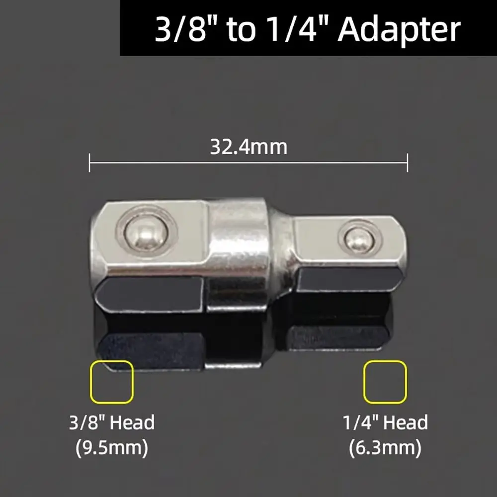 4 sztuk/zestaw napęd udarowy konwerter gniazda Adapter podwójna główka kwadratowa 1/4 3/8 1/2 klucz grzechotkowy Adapter gniazda stalowy pręt konwersji
