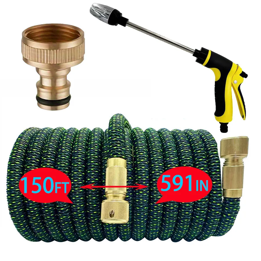 

Высококачественный гибкий расширяемый садовый шланг с насадкой высокого давления для мойки автомобилей и полива сада