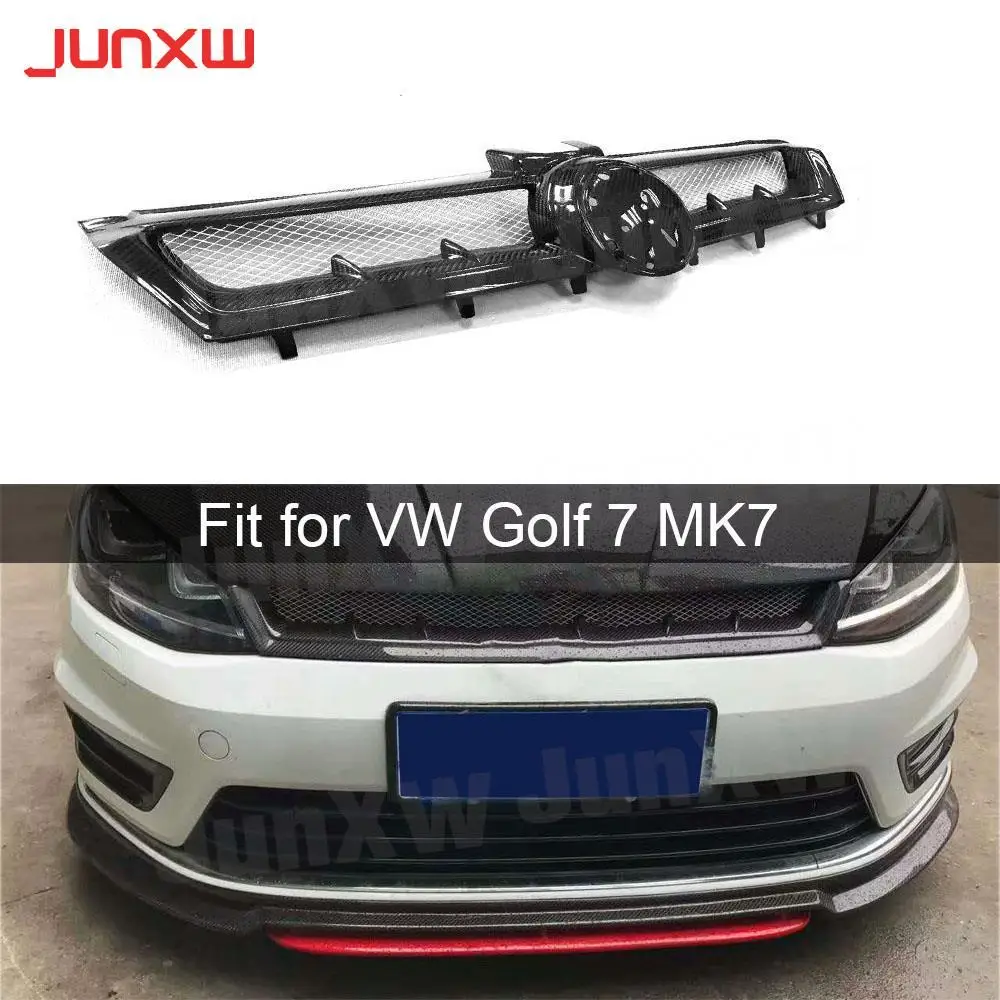 

For Volkswagen VW Golf 7 MK7 Standard GTI R 2014 - 2017 Carbon Fiber Car Front Bumper Grille Grill