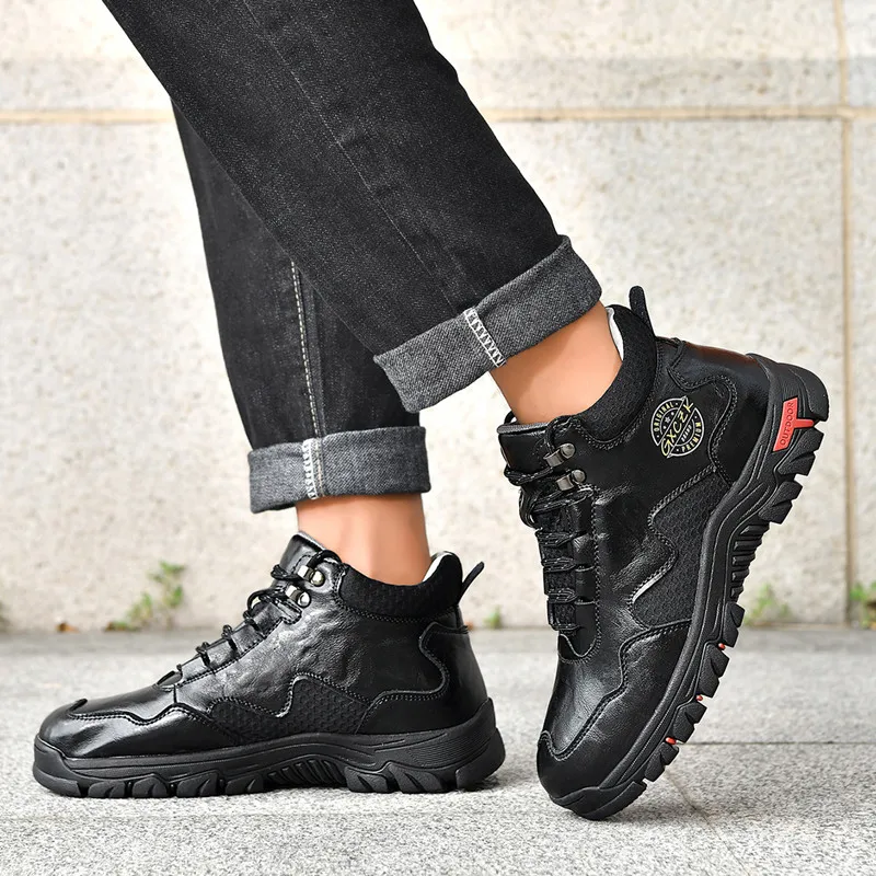 Neue Herbst Handgemachte Leder Männer Stiefel Outdoor Design Turnschuhe Mann Atmungsaktive Casual Leder Schuhe Männer Stiefeletten Herbst Plus Größe – Detail 11