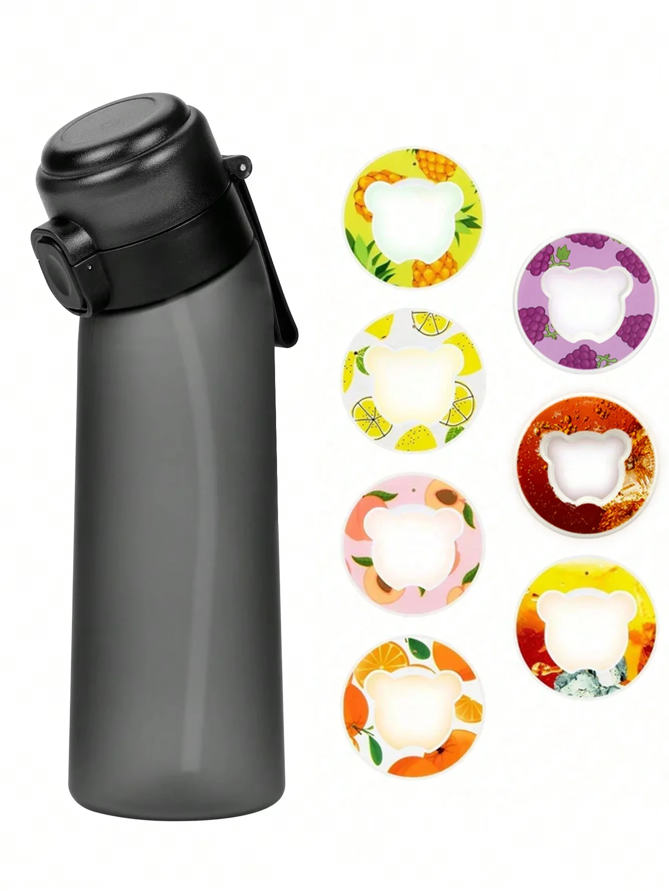 

1pc 650ml Air Water Bottle With 1pc Random Flavor Pods Portable Transparent With Straw Leak Proof Suitable for Outdoor Sports