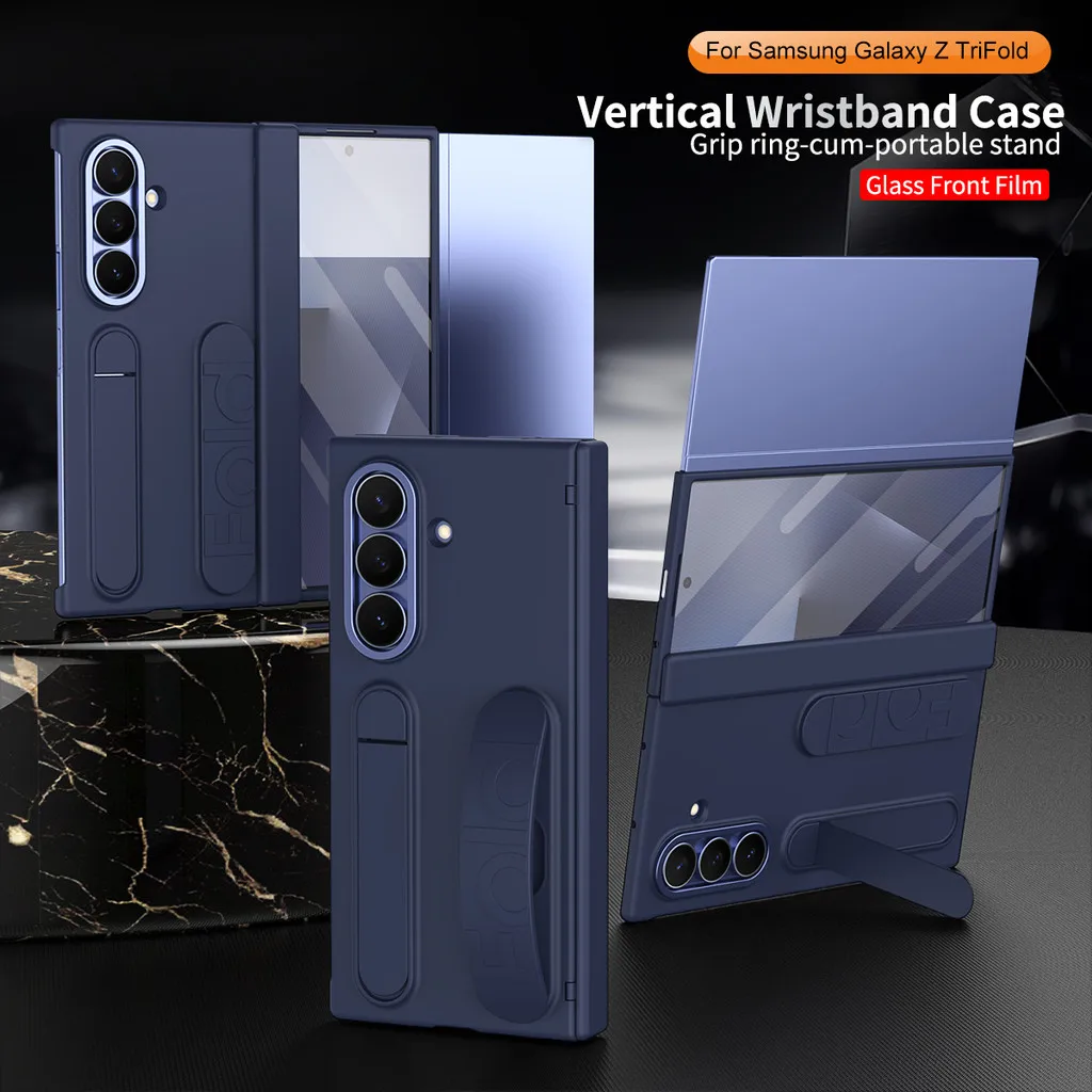 

Wrist Strap Silicone Case For Samsung Galaxy Z TriFold Fold 7 6 5 4 3 6 Slim W25 Invisible Bracket Shockproof Protective Cover