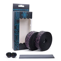 1Pair Anti-Slip Road Bike Handlebar Tape PU Shock Handle Bar Tape W/ Bar End Plugs Bicycle PU Anti-Vibration Wrap Tape