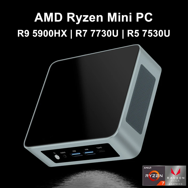 Topton ราคาถูก AMD Mini PC Ryzen 9 5900HX R7 7730U R5 7530U 2xDDR4 NVMe 2xLAN Windows 11 Pro เดสก์ท็อปมินิเกมคอมพิวเตอร์ WiFi6E