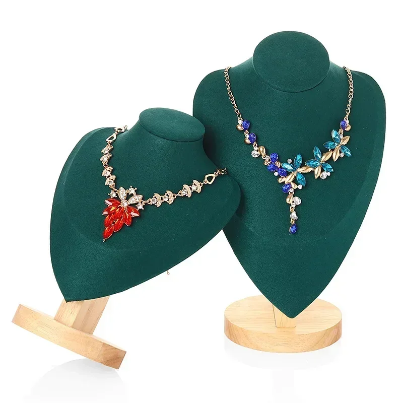Model Bust Show Exhibitor Velvet Jewelry Display Necklace Pendants Mannequin Jewelry Stand Organizer 3 Colors