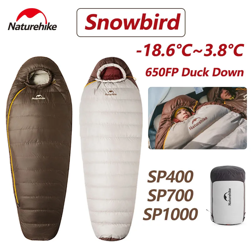 Naturehike Snowbird спальный мешок для кемпинга на утином пуху 650FP Мумия утолщенный уличный зимний теплый походный портативный спальный мешок для взрослых