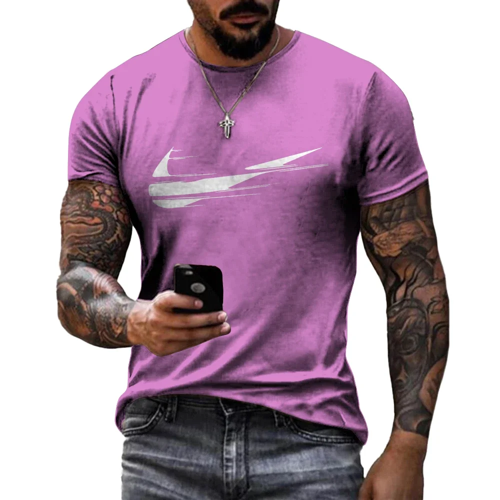 new men sports round neck pullover short sleeved T-shirt 3D printed T-shirt street top short sleeved loose oversized T-shirt