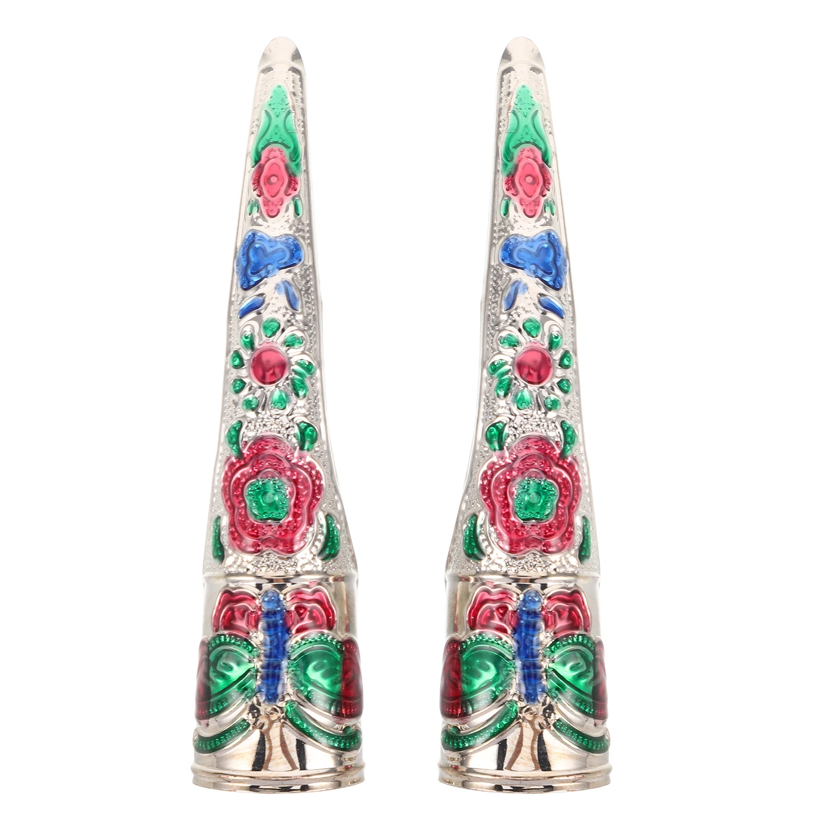 

2Pcs Claw Nail Rings Ancient Queen Costume Fingertip Protector Lightweight Durable False Nail Tips for Cosplay Dance Halloween