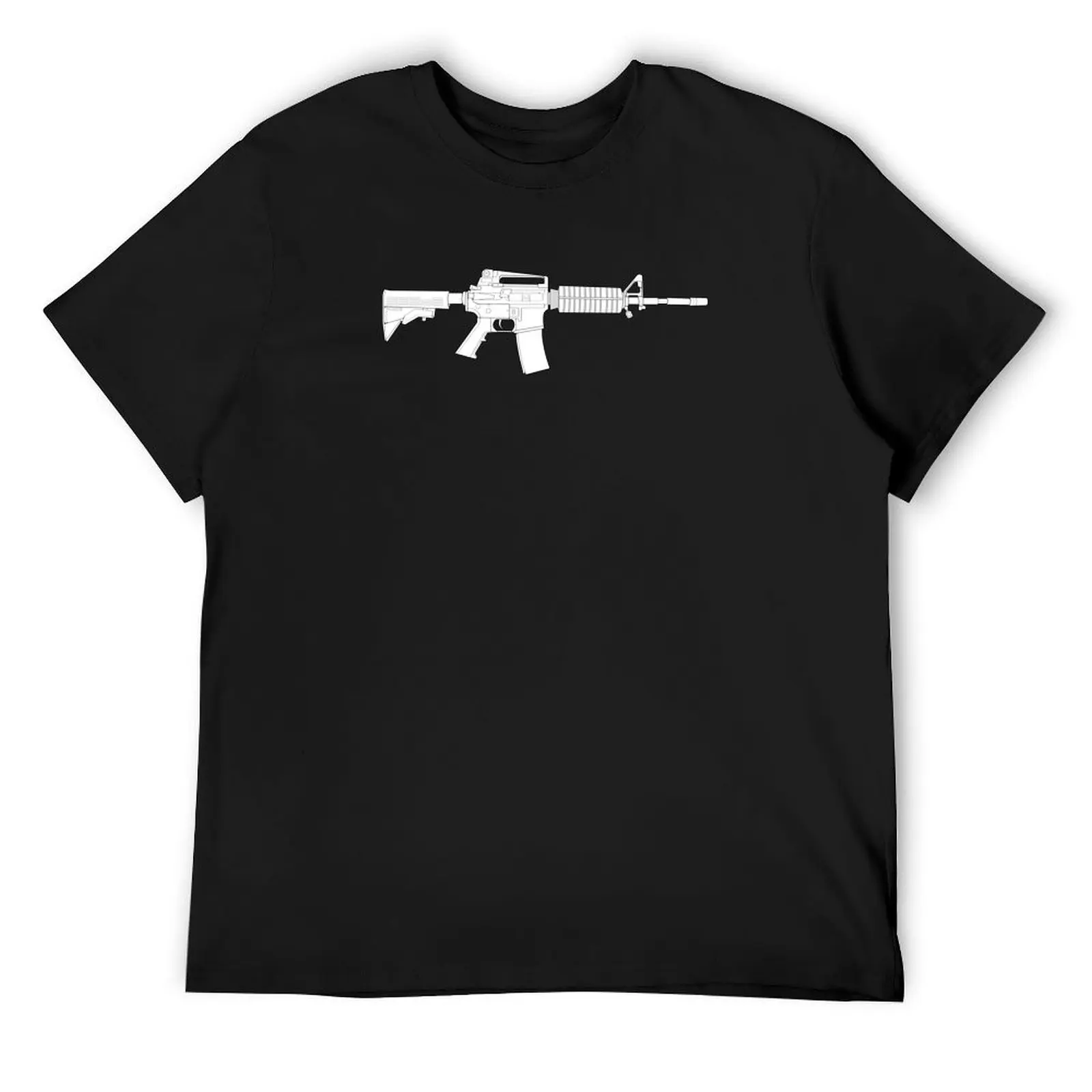 M4 Rifle Illustration Art Outline T-Shirt plus size clothes new edition man clothes for a boy shirts men graphic