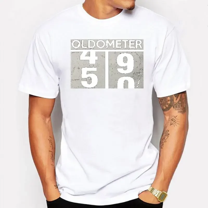 Time Digit T Shirt Homme New Style Oldometer 49 50 50Th Birthday Gift Classic Men Black Tshirt Latest  Men\'s Tops Graphic Tees