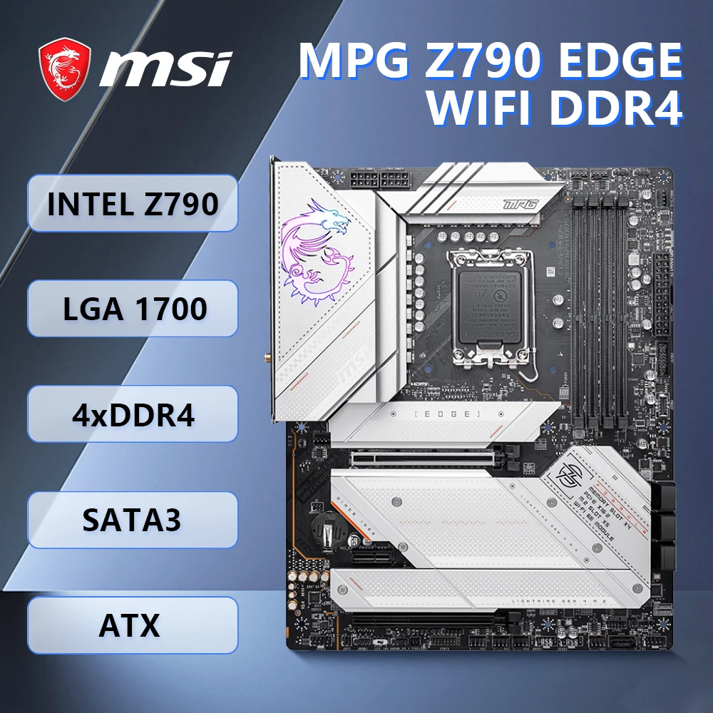 

Материнская плата MSI MPG Z790 EDGE WIFI DDR4 с поддержкой i9-13900KF 13600K i5-12400F I3-12100F Процессор HDMI M.2 NVME ATX LGA1700, материнская плата