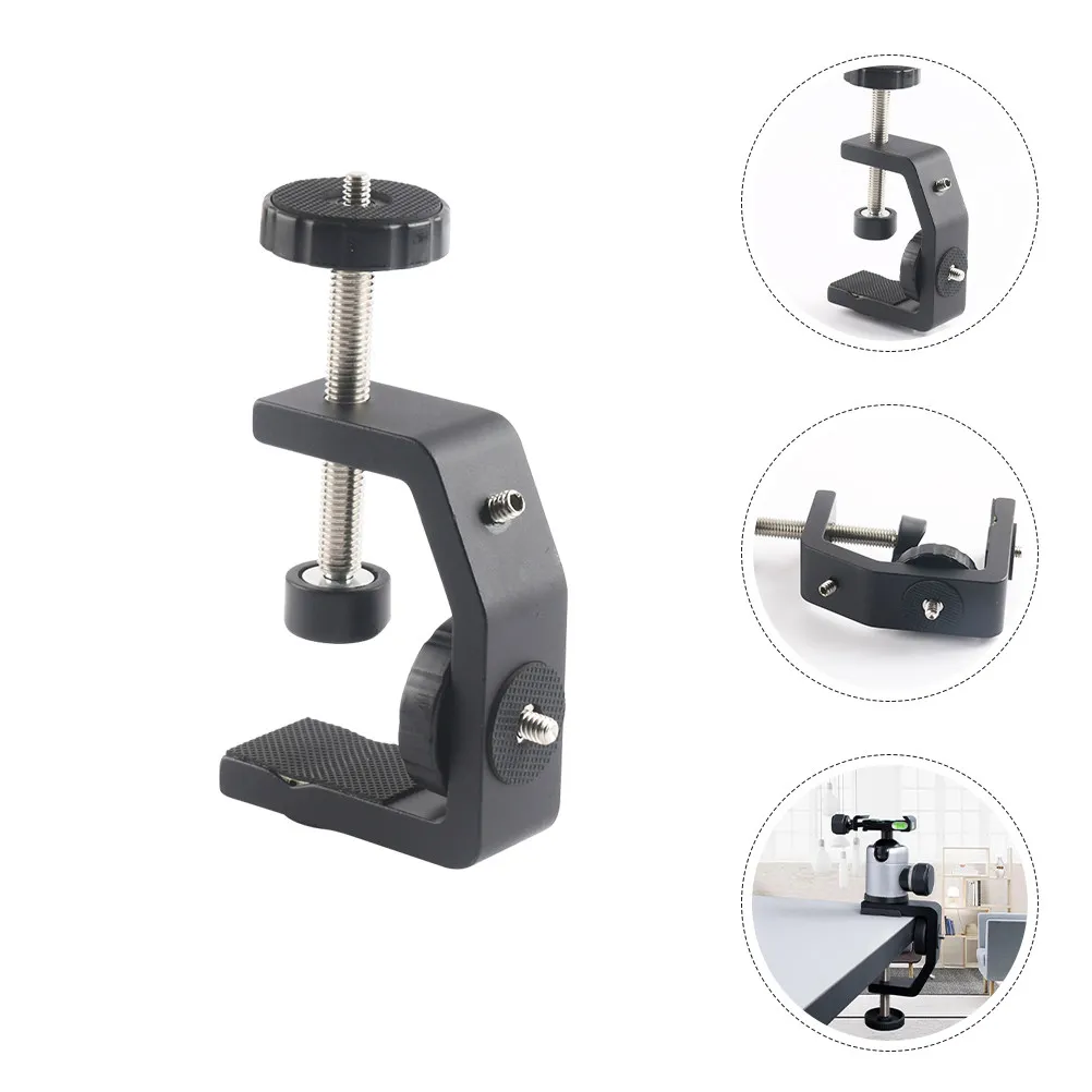 Professional Desktop Microphone Clamp Aluminum Desk Mount Stand Versatile Table Clamp for Mic and Desk Lamp Use
