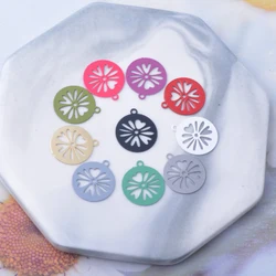 50pcs AC14407 Round Leaves Jewelry Charms Leaf DIY Jewelry Earring Necklace Accessories