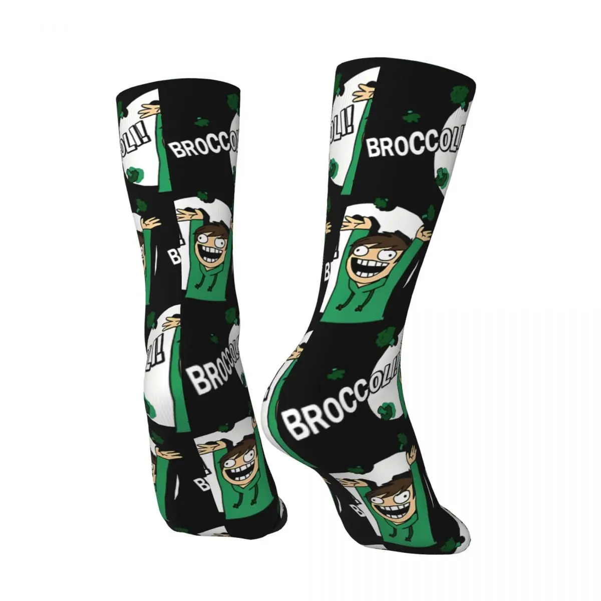 Hip Hop Retro Eddsworld Broccoli Crazy Men's compression Socks Unisex Eddsworld Harajuku Pattern Printed Funny Novelty Happy