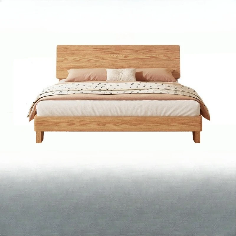 

Full solid wood bed, modern, simple, tatami, master bedroom, household 1.5m bed