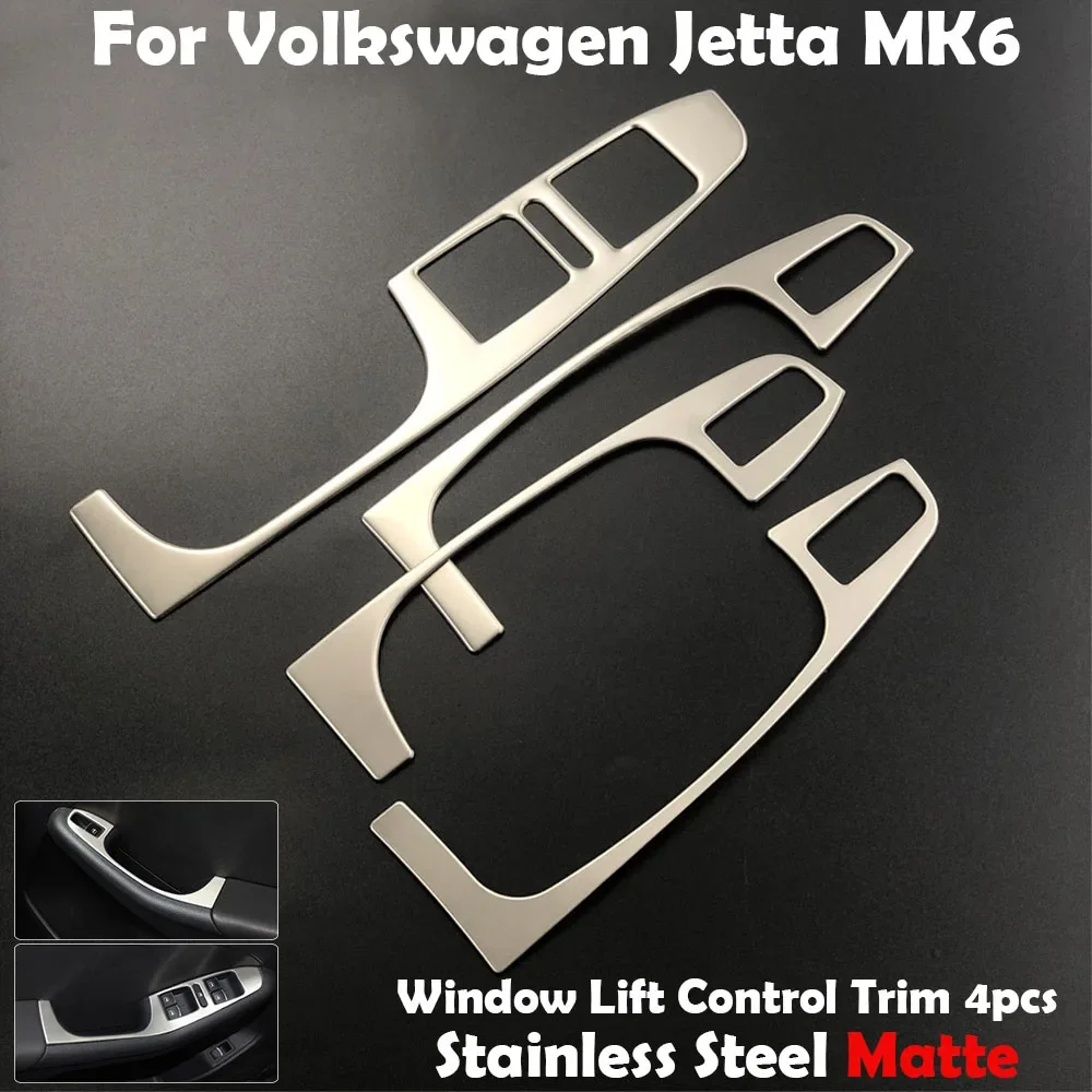 Case for 2012-2015 Volkswagen Vw Jetta MK6 Trim Stainless Steel Armrest Panel Cover Decoration 4pcs/lot for Jetta MK6 Auto Parts