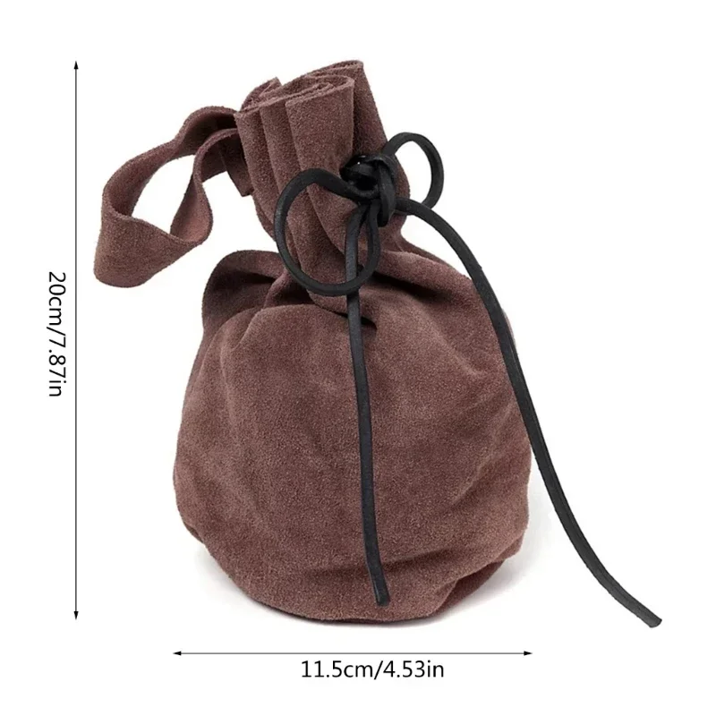 Vintage Portable Belt  Medieval Style Drawstring Bag Cosplay Dices Bag Suedes Coin Purse  Waist Pack