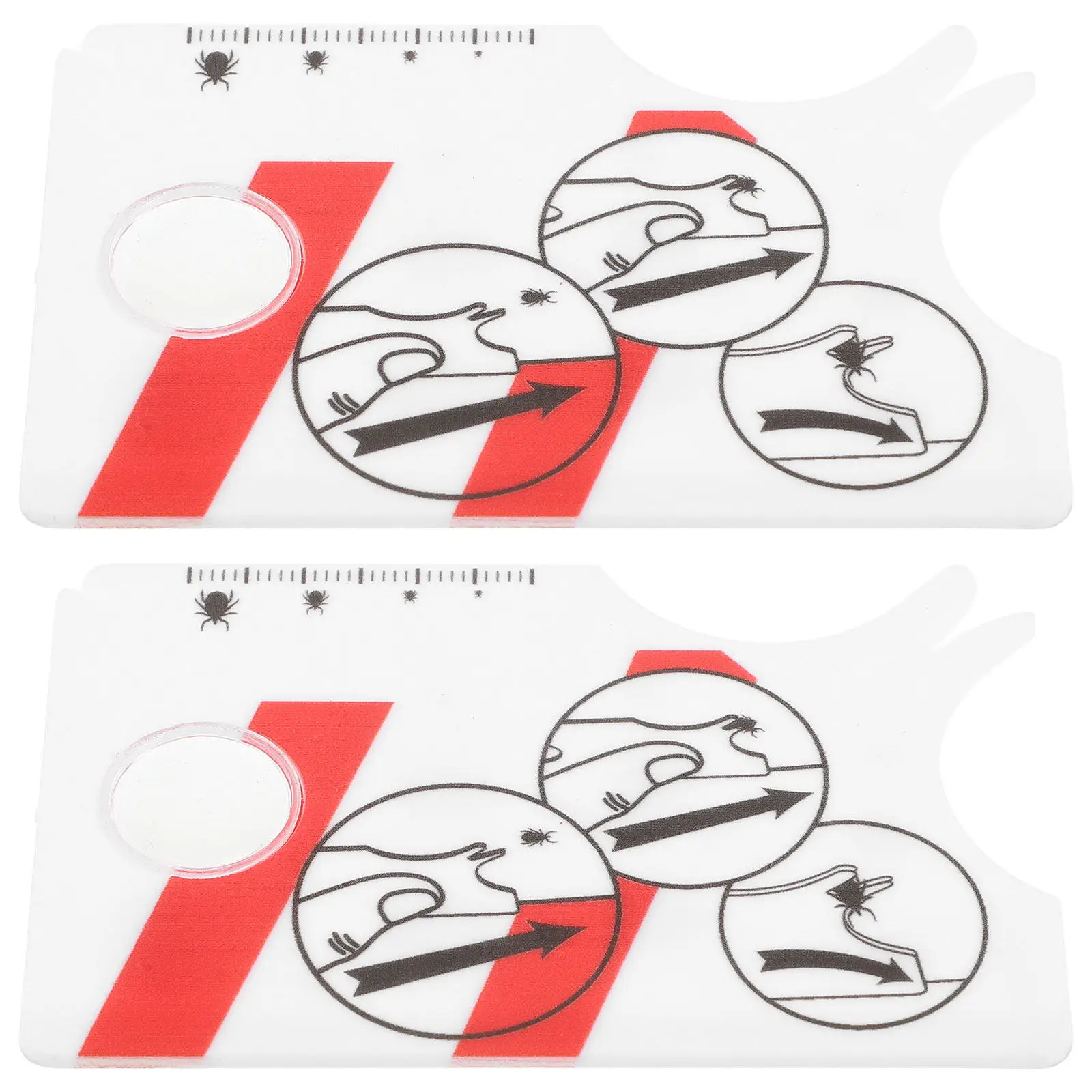 2Pcs Pets Catcher Handheld Magnifying Glass Removal Card Portable Magnifier Tool for Pet Care Explore Magnifier