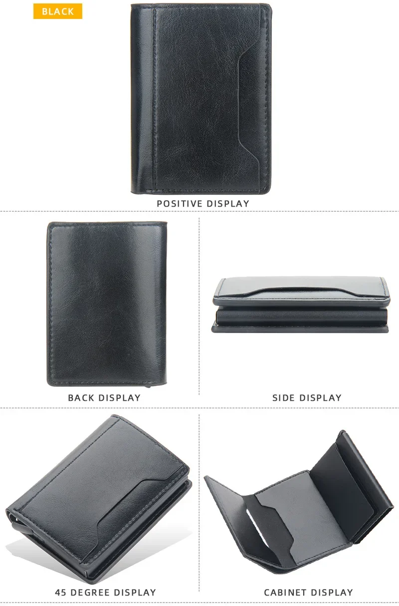 Business Magnetic Card Solt Case for Magsafe Functions Phone Case Card Holder Wallet Luxury PU Leather Men Slim Purses Pocket