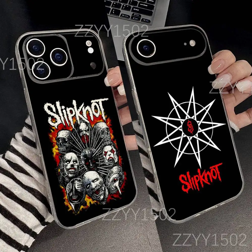 Funda de teléfono psicosocial Band S-SlipknotS para iPhone 17,16,15,14,13,12,11 Pro,Max,Plus,X,XS,XR,SE4,E Mini transparente suave