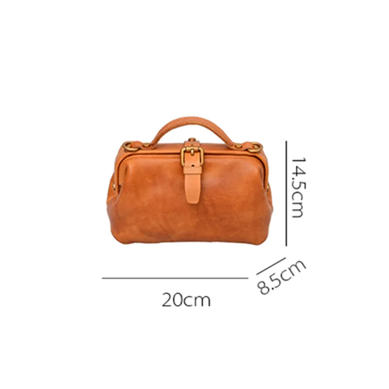 Genuine Leather Women Handbags Handmade Literary Arts Doctor Bag Female Retro Casual Suede Leather Small Shoulder Diagonal Bags