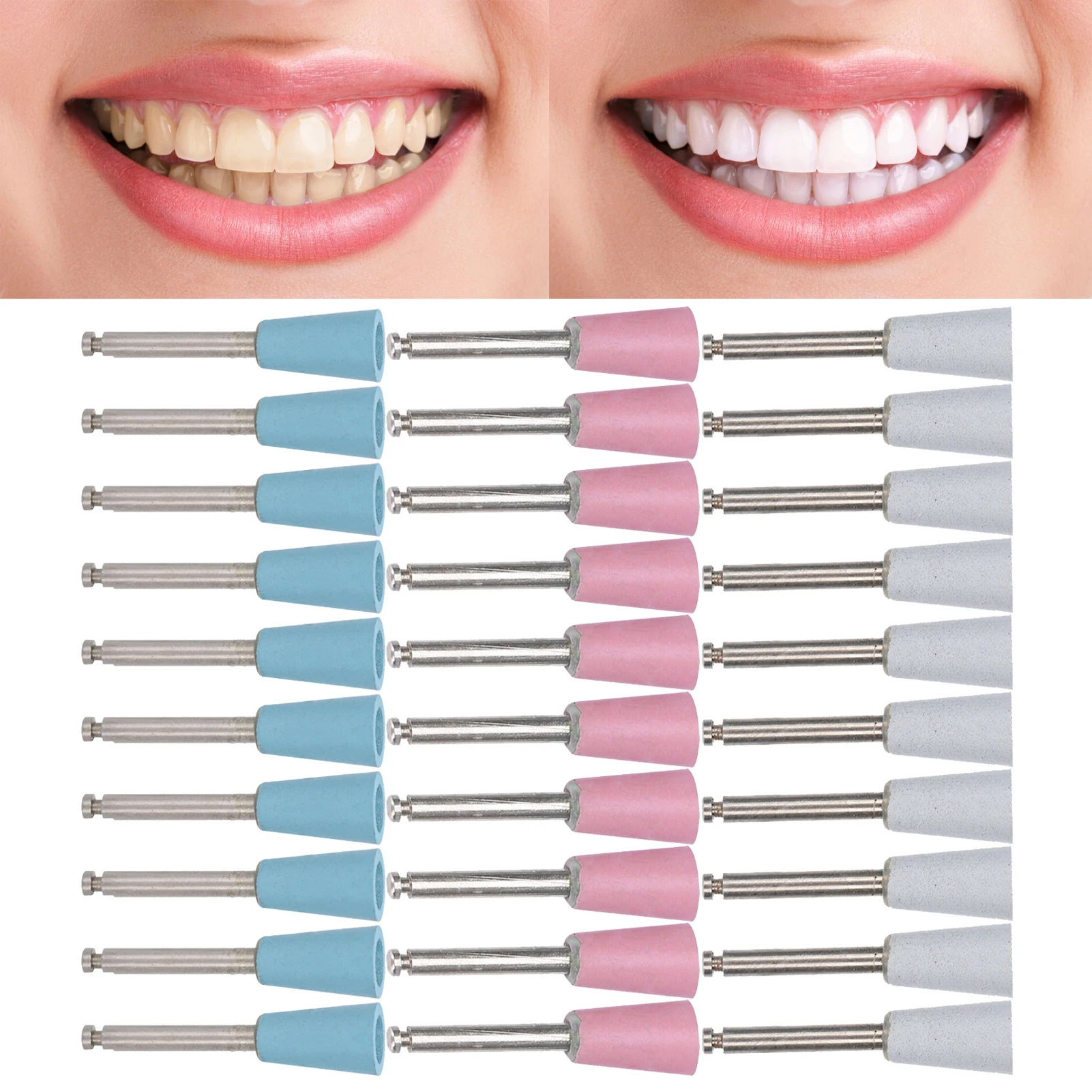 10 pz resina composita ceramica naturale denti lucidatura frese a bassa velocità dentale rettifica Silicone lucidatrice punte da trapano Set forma tazza