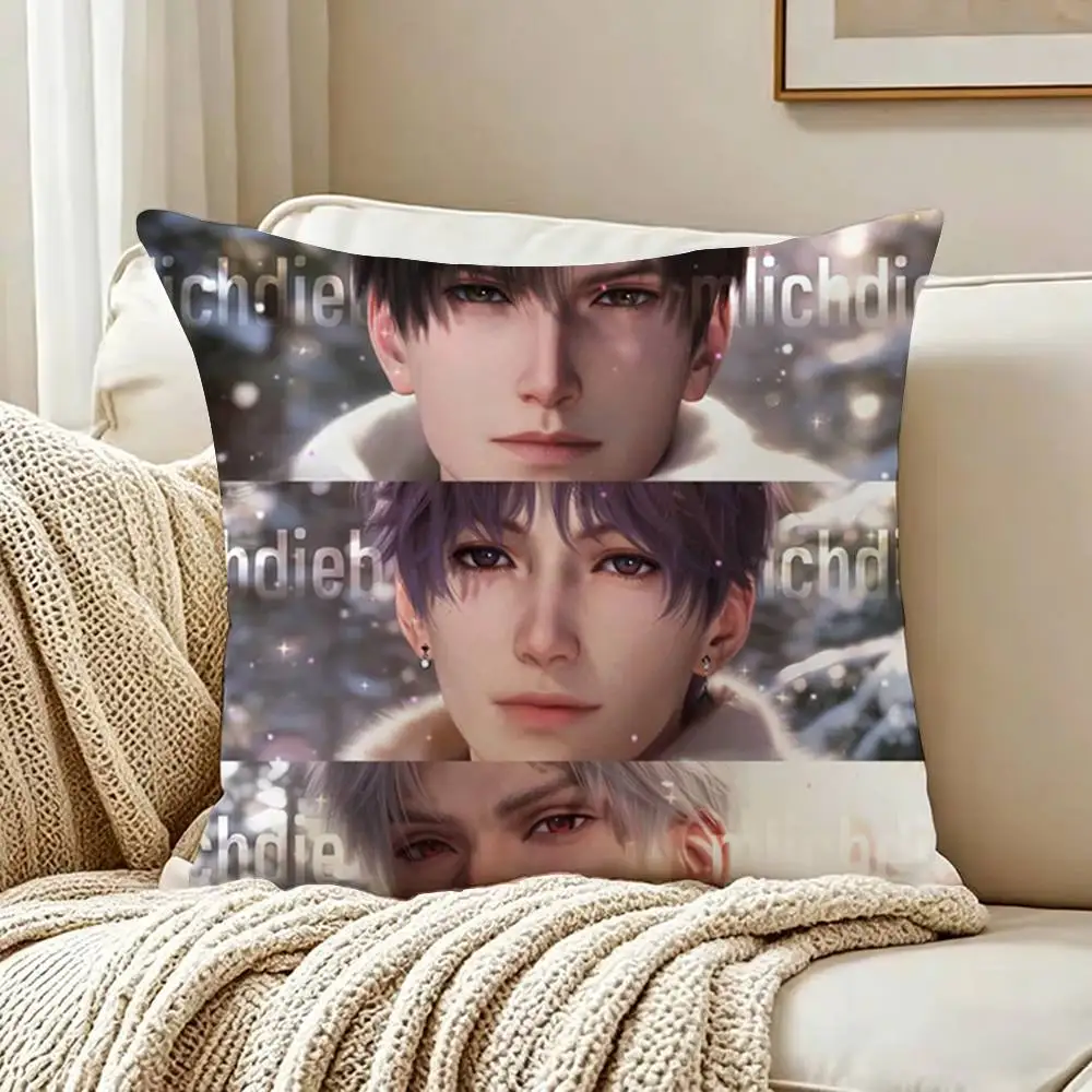 Game L-Love and D-Deepspace Various Sizes Square Pillow Case For Car Home Bedchamber Decor