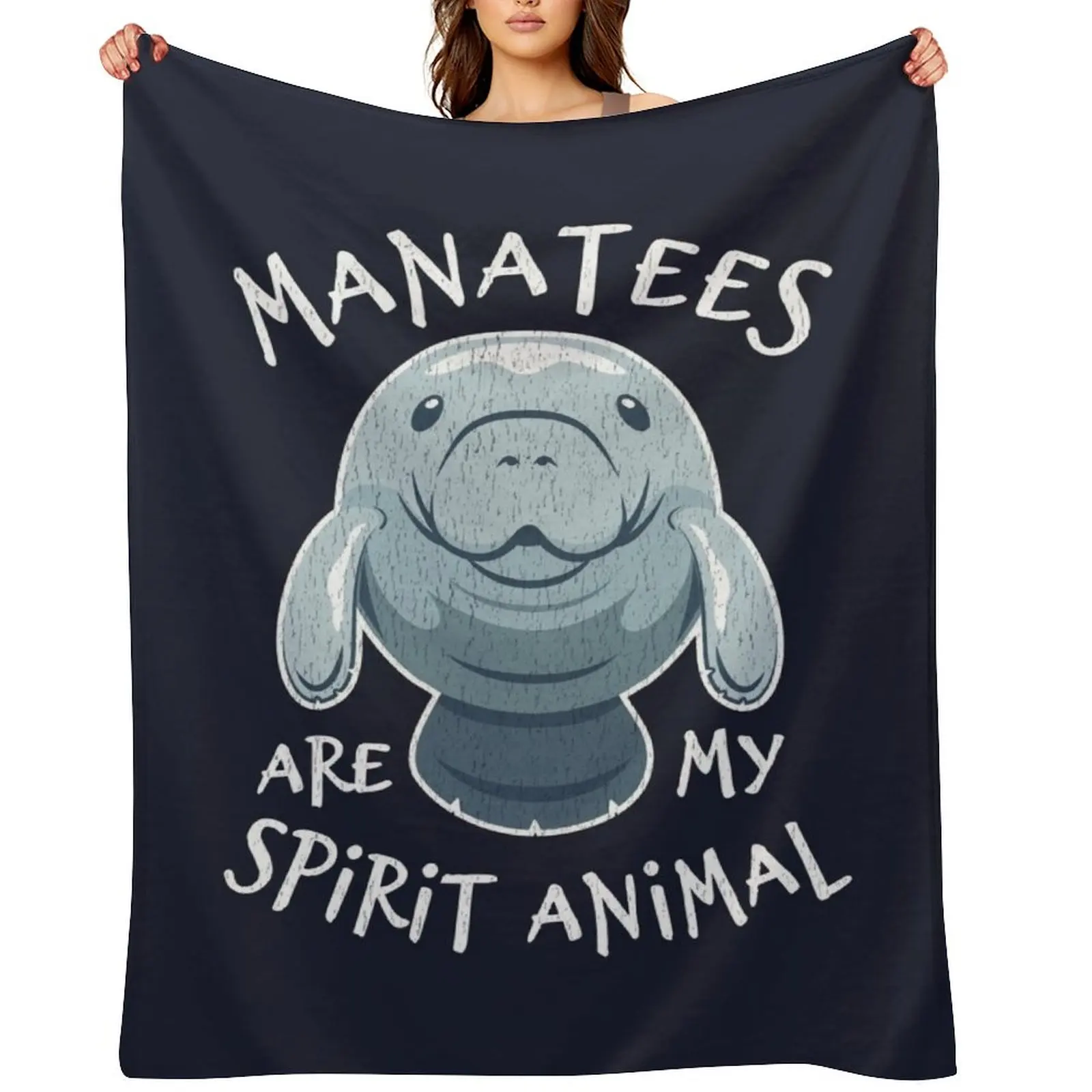 

Manatees Are My Spirit Animal - Cute Manatee Throw Blanket Luxury St Decorative Throw Flannel Fabric Tourist Blankets