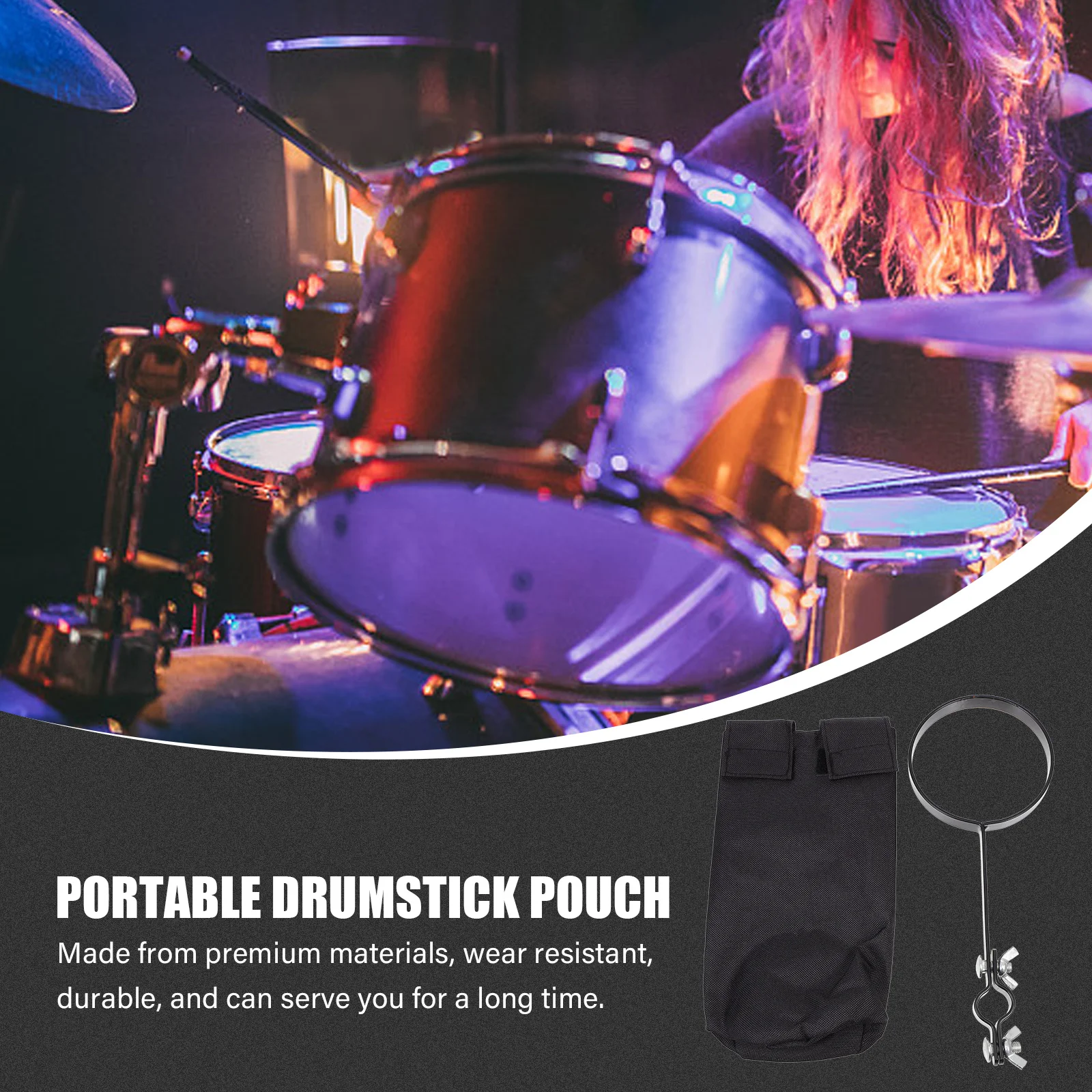 

1Set Drumstick Storage Pouch Durable Oxford Cloth Metal Drumstick Holder Professional Drum Accessory Portable Carrying Bag