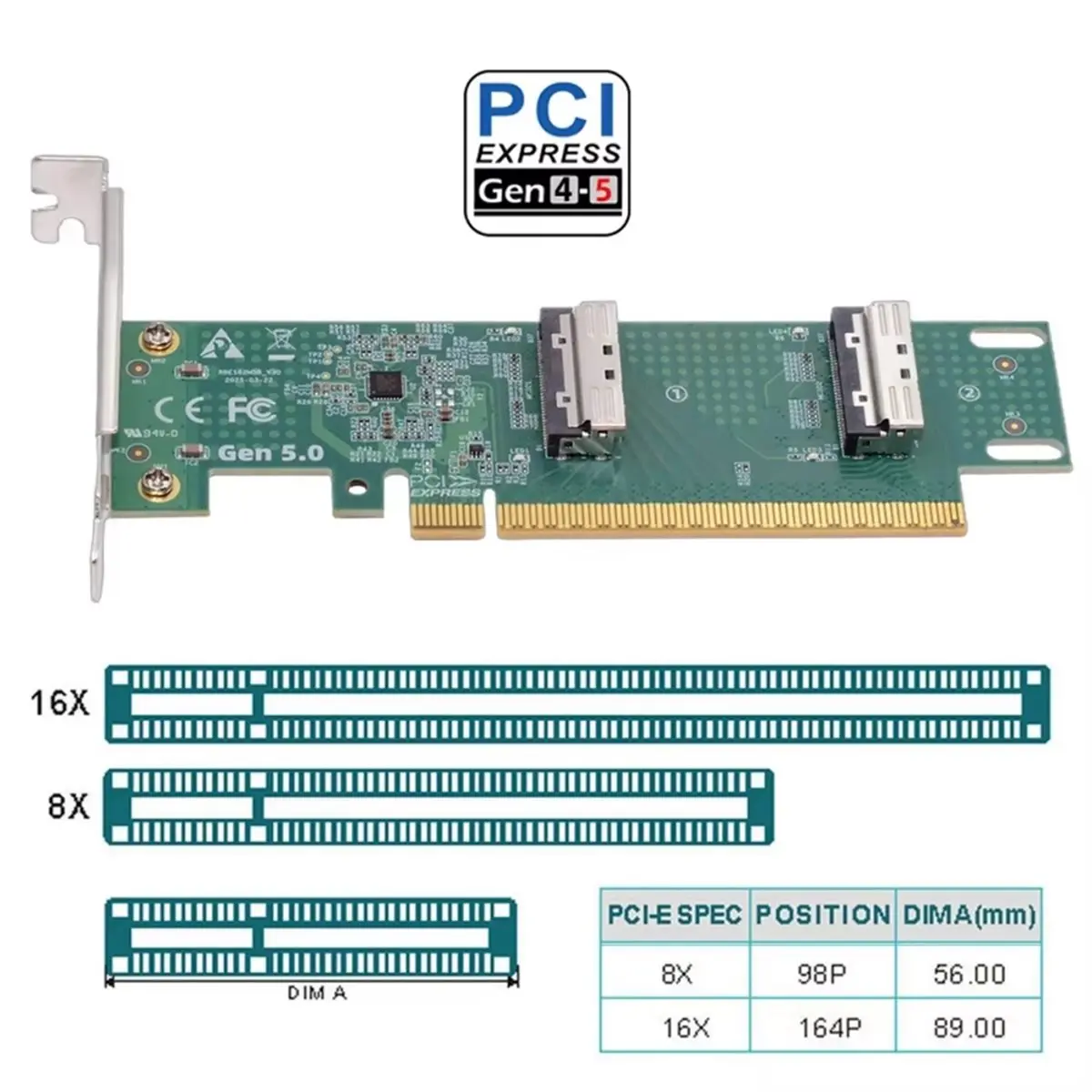 adaptador-virtual-vroc-digital-essentials-pcie-50-x16-a-dual-sff-ta-1016-mcio-8i-mini-cool-edge-io-para-tarjeta-grafica-y-placa-base-ss