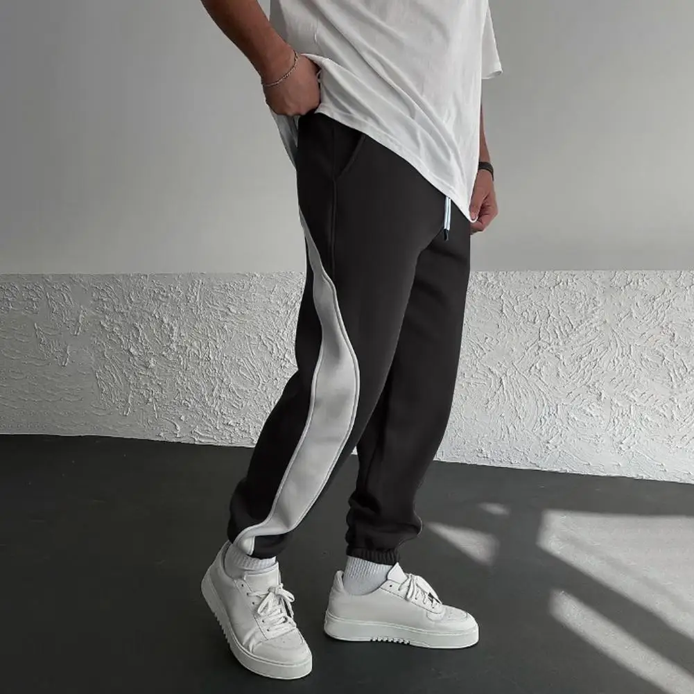 

Men Track Pants Men Color-blocked Sports Trousers Men's Contrast Color Gym Training Sweatpants with Ankle-banded for Jogging