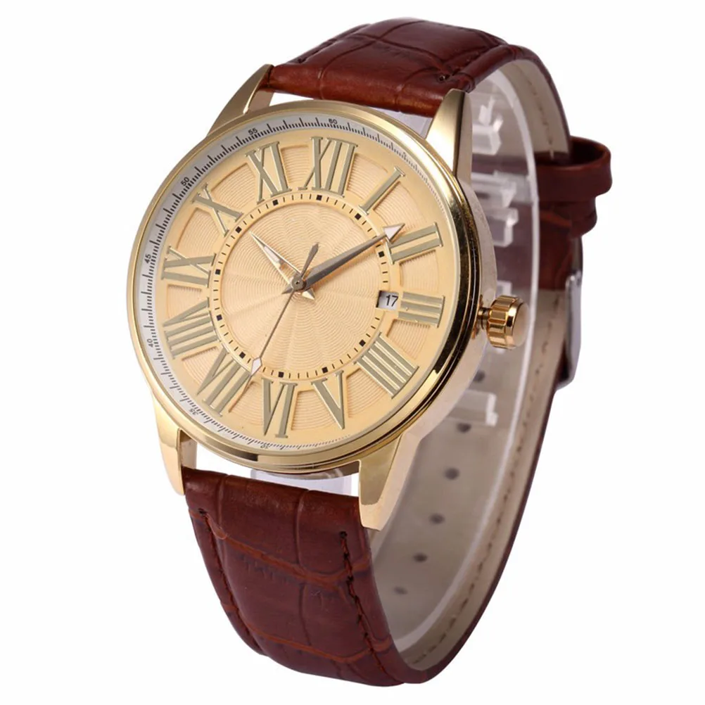 

Automatic Men's Mechanical Watch PU Strap Brown Easy Comfortable Wear Not for Swimming Diving Shower