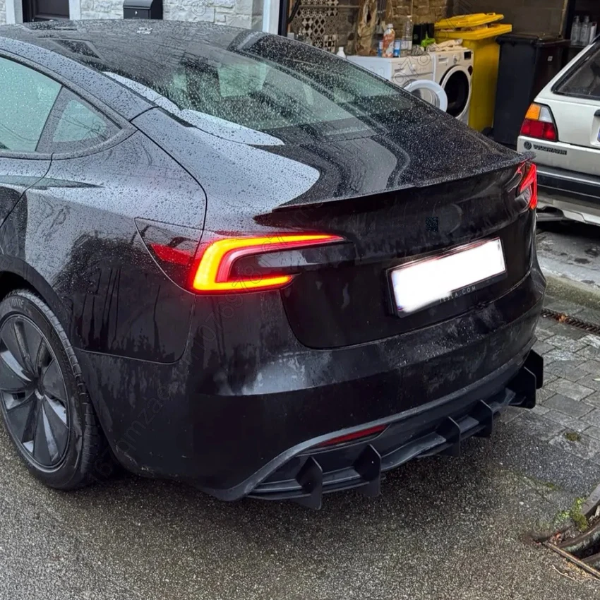 المصد الخلفي الناشر سبويلر شفرة سكين الرياح ل تسلا نموذج 3 هايلاند 2024-2025 اكسسوارات السيارات الجسم أطقم قطع غيار السيارات الخارجية